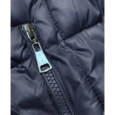 Dlouha dámská zimní bunda MODA2073 tmavě modrá Dlouha dámská zimní bunda MODA2073 tmavě modrá