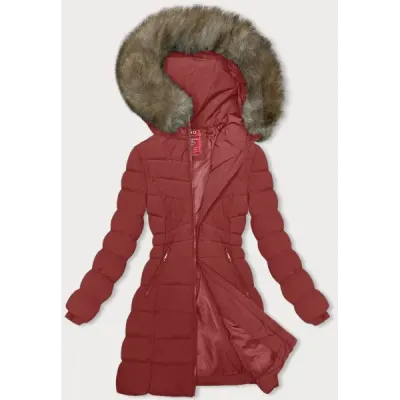 Dámská zimní bunda MODA3032 tmavě červená