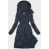 Dámská zimní bunda s límcem MODA3021 tmavě modrá