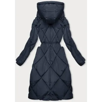 Dámská zimní bunda s límcem MODA3021 tmavě modrá