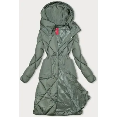Dámská zimní bunda s límcem MODA3021 khaki