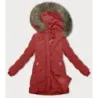 Dámská zimní bunda s kapucí MODA3015 červená