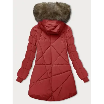 Dámská zimní bunda s kapucí MODA3015 červená