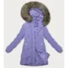 Dámská zimní bunda s kapucí MODA3015 fialova