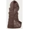 Dámská vesta s límcem i kapucí MODA011 hnědá