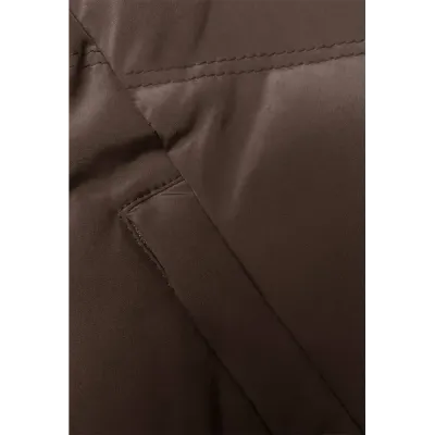 Dámská vesta s límcem i kapucí MODA011 hnědá