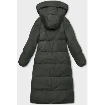 Dlouhá silná dámská zimní bunda s kapucí MODA3163 army