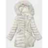 Dámská prošívaná podzimní bunda MODA3162 ecru