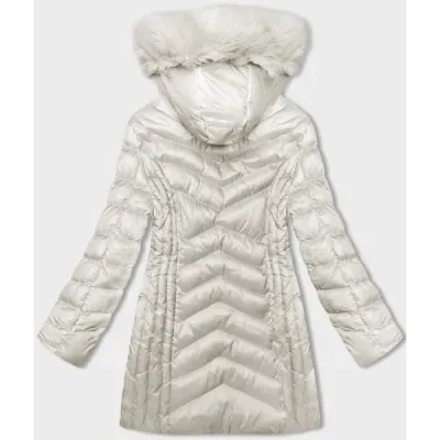 Dámská prošívaná podzimní bunda MODA3162 ecru