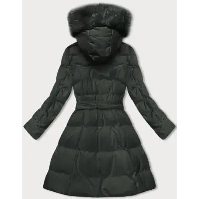 Dámská zimní bunda s ozdobnou kožešinou MODA3158 army