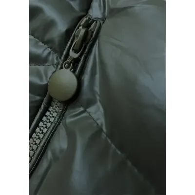 Krátká dámská zimní bunda MODA3138 tmavě zelená