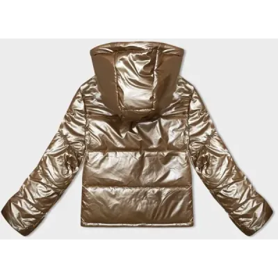 Krátká dámská zimní bunda oversize MODA3193 béžová