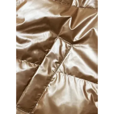 Krátká dámská zimní bunda oversize MODA3193 béžová