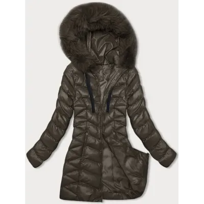 Dámská zimní bunda MODA3139 hnědá