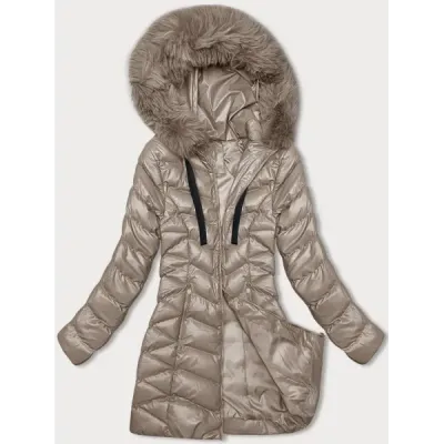 Dámská zimní bunda MODA3139 béžová