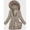 Dámská zimní bunda MODA3139 béžová