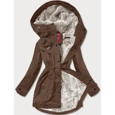 Dámská zimní bunda parka MODA2M21A93 hnědá