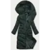 Dlouhá dámská zimní bunda MODA033 tmavě zelená