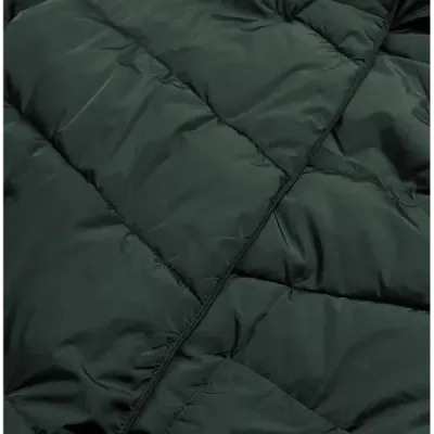 Dlouhá dámská zimní bunda MODA033 tmavě zelená