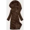 Dlouhá dámská zimní bunda MODA033 hnědá