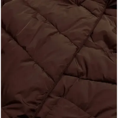 Dlouhá dámská zimní bunda MODA033 hnědá