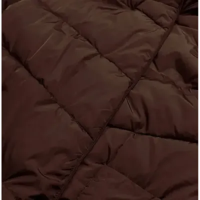 Dlouhá dámská zimní bunda MODA033 hnědá