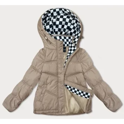 Volnější dámská bunda MODA8118 béžová