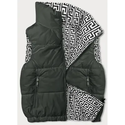 Dámská krátká vesta s límcem MODA9092 army