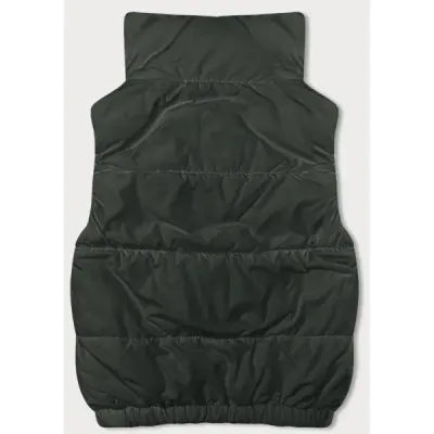 Dámská krátká vesta s límcem MODA9092 army