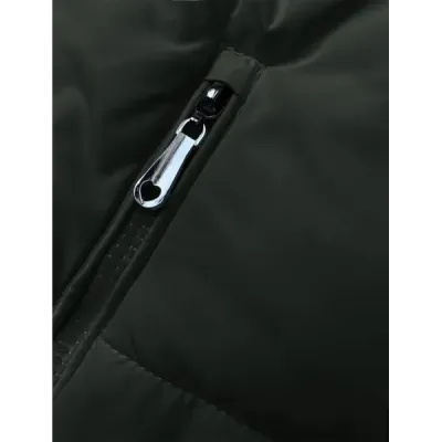 Dámská krátká vesta s límcem MODA9092 army