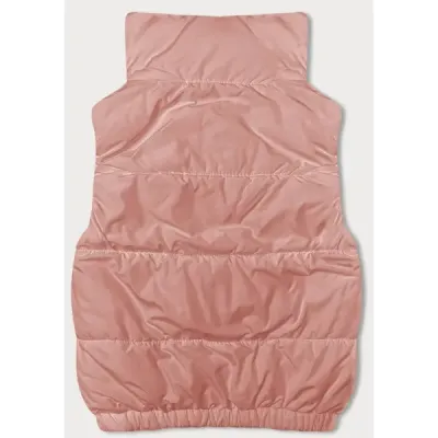 Dámská krátká vesta s límcem MODA9092 růžová