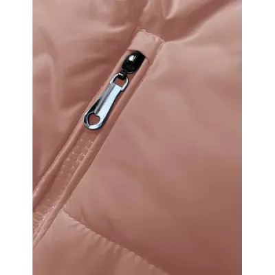 Dámská krátká vesta s límcem MODA9092 růžová