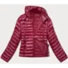 Prošívaná dámská přechodná bunda MODA9108 tmavě červená