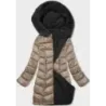 Dámská oboustranná zimní bunda MODA8203BIG běž-černá