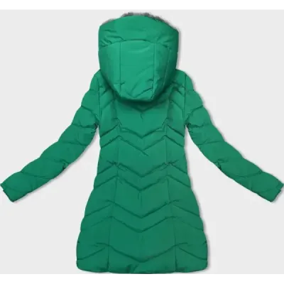 Dámská zimní bunda s kožíškem MODA3023 zelena