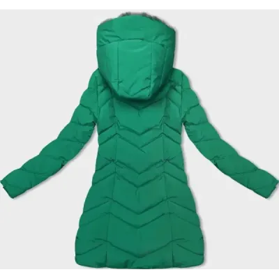 Dámská zimní bunda s kožíškem MODA3023 zelena