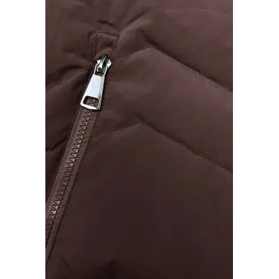 Dámská zimní bunda s kožíškem MODA3023 hnědá