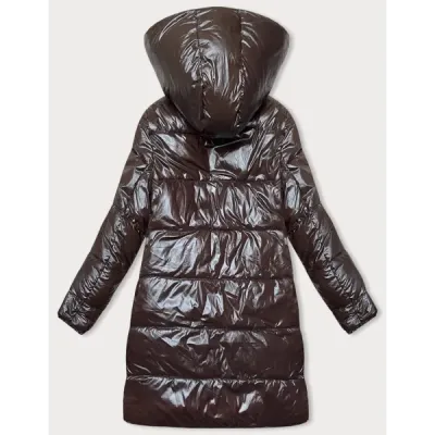 Hrubá oboustranná zimní bunda MODA767 hněda-ecru