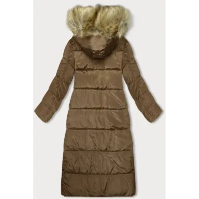 Dlouha dámská zimní bunda MODAV725 camel