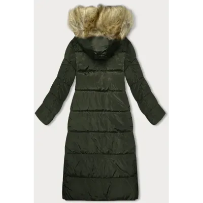 Dlouha dámská zimní bunda MODAV725 khaki