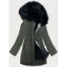 Dámská zimní bunda MODA715 khaki