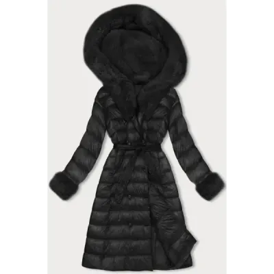 Dámská zimní bunda na knoflíky MODA3160 černá