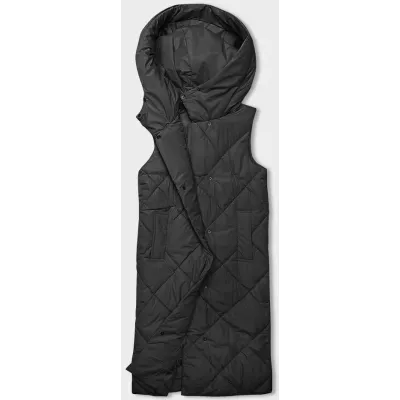 Dlouhá dámská vesta oversize MODA3165 černá