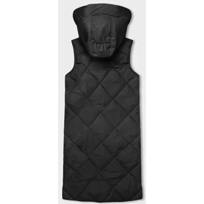 Dlouhá dámská vesta oversize MODA3165 černá