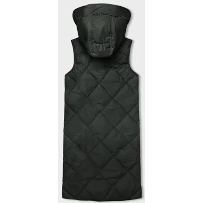 Dlouhá dámská vesta oversize MODA3165 army