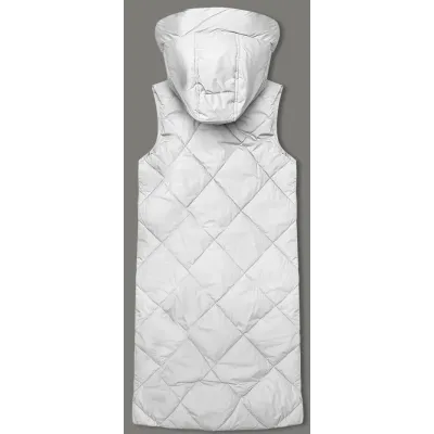 Dlouhá dámská vesta oversize MODA3165 bílá