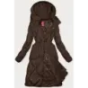 Dámská zimní bunda s límcem MODA3021 hnědá