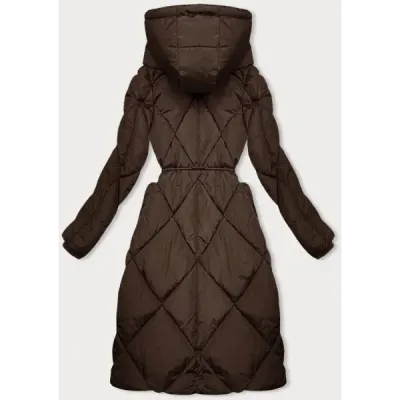 Dámská zimní bunda s límcem MODA3021 hnědá