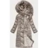 Dlouhá dámská zimní bunda MODA8201 cappuccino