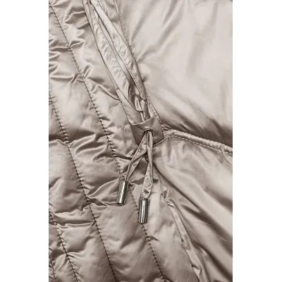 Dlouhá dámská zimní bunda MODA8201 cappuccino